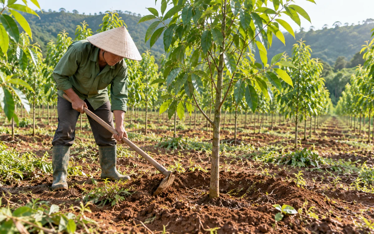 Chăm sóc keo lai mô 3 năm đầu