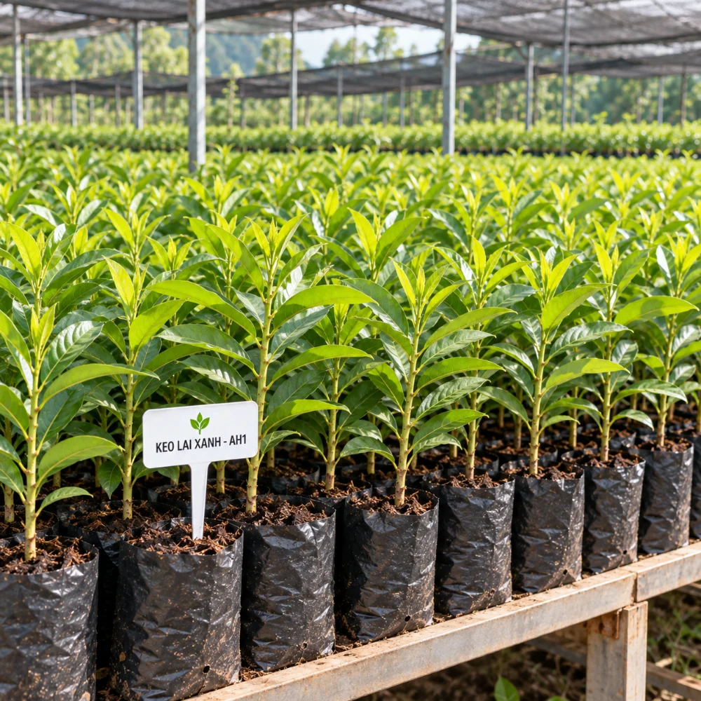Cây giống keo lai mô AH1 - lô cây tại vườn